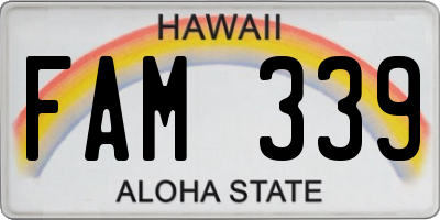 HI license plate FAM339