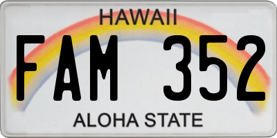 HI license plate FAM352