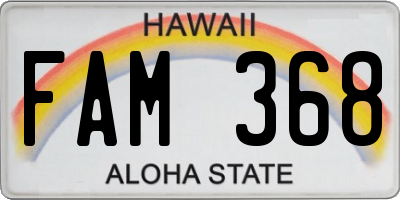 HI license plate FAM368