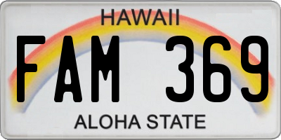 HI license plate FAM369