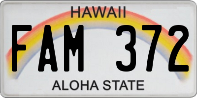 HI license plate FAM372