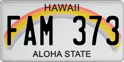 HI license plate FAM373