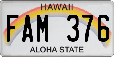 HI license plate FAM376