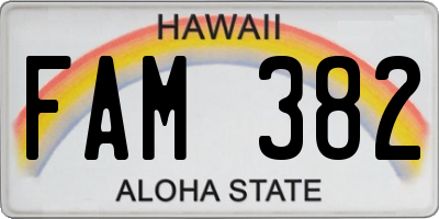 HI license plate FAM382