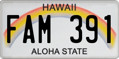 HI license plate FAM391