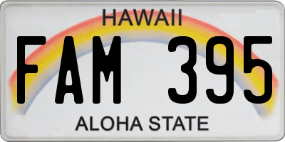 HI license plate FAM395