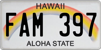 HI license plate FAM397