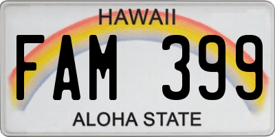HI license plate FAM399