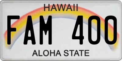 HI license plate FAM400