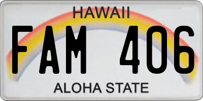 HI license plate FAM406