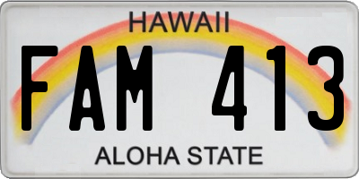 HI license plate FAM413