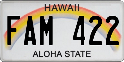 HI license plate FAM422