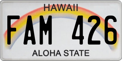 HI license plate FAM426