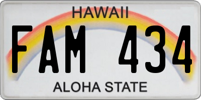 HI license plate FAM434