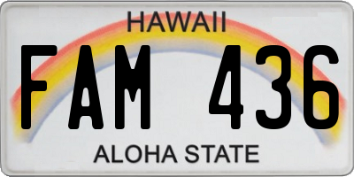 HI license plate FAM436