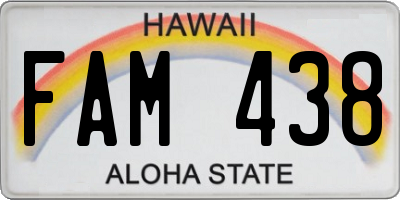 HI license plate FAM438