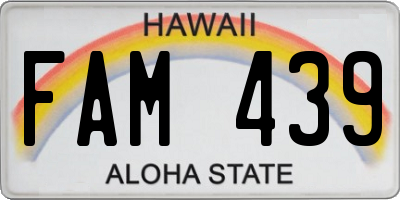 HI license plate FAM439