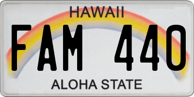 HI license plate FAM440