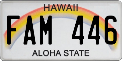 HI license plate FAM446