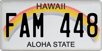 HI license plate FAM448