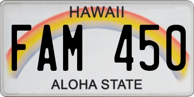 HI license plate FAM450