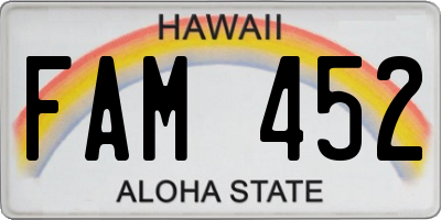 HI license plate FAM452