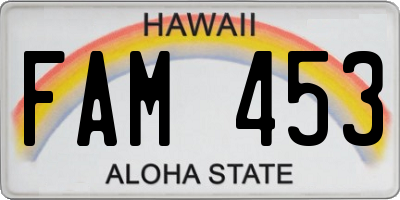 HI license plate FAM453