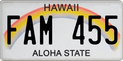 HI license plate FAM455