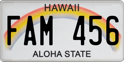 HI license plate FAM456