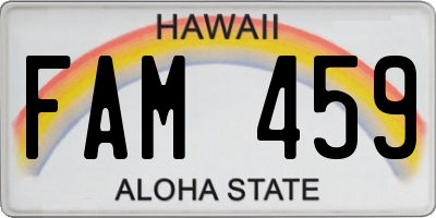 HI license plate FAM459