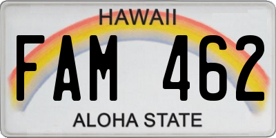 HI license plate FAM462