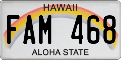 HI license plate FAM468