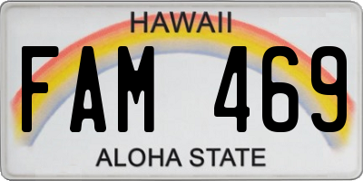 HI license plate FAM469