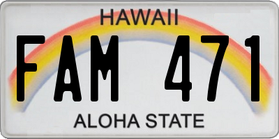 HI license plate FAM471