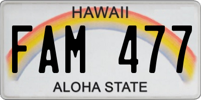 HI license plate FAM477
