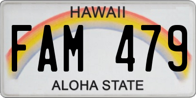HI license plate FAM479