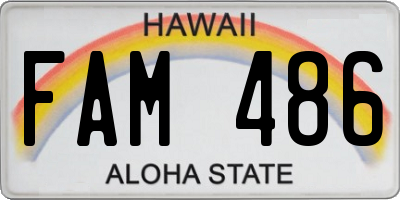 HI license plate FAM486