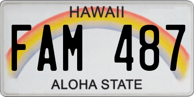 HI license plate FAM487
