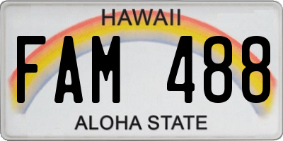 HI license plate FAM488