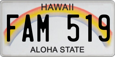 HI license plate FAM519