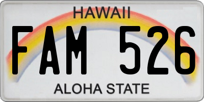 HI license plate FAM526