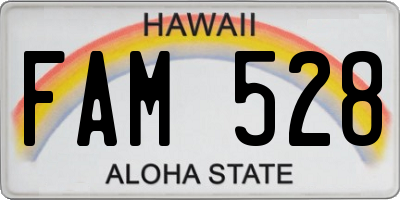 HI license plate FAM528