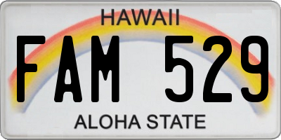 HI license plate FAM529