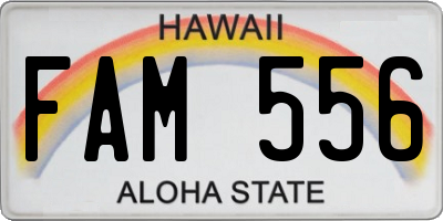 HI license plate FAM556