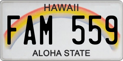 HI license plate FAM559