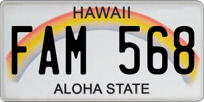 HI license plate FAM568