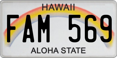 HI license plate FAM569