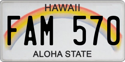 HI license plate FAM570