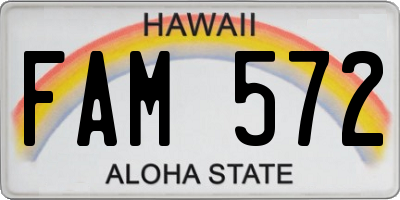 HI license plate FAM572