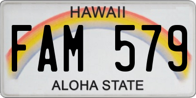 HI license plate FAM579